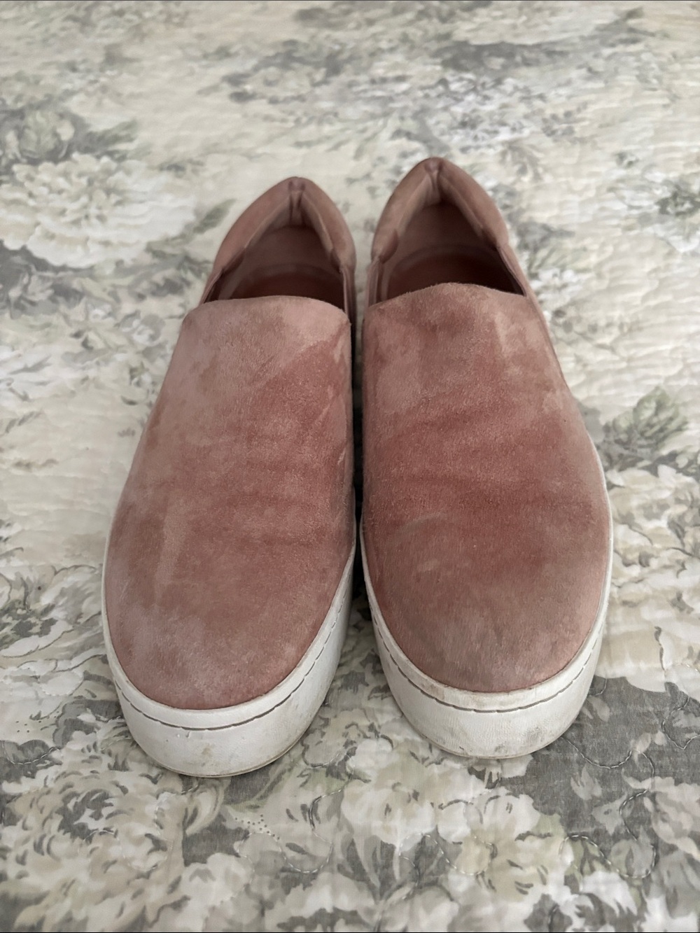 Vince Dusty Rose Suede Slip-On Sneakers